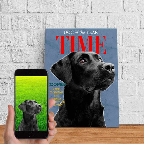 Posters, Prints, & Visual Artwork Dog Of The Year Personalized Pet Poster Canvas Print | Personalized Dog Cat Prints | Magazine Covers | Custom Pet Portrait from Photo | Personalized Gifts for Dog Mom or Dad, Pet Memorial Gift