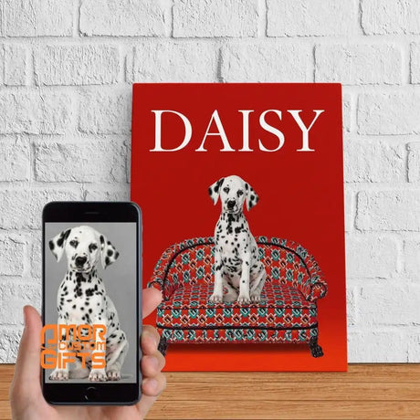 Posters, Prints, & Visual Artwork Dog On Luxury Couch Personalized Pet Poster Canvas Print | Personalized Dog Cat Prints | Magazine Covers | Custom Pet Portrait from Photo | Personalized Gifts for Dog Mom or Dad, Pet Memorial Gift
