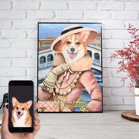 Posters, Prints, & Visual Artwork Dog Wearing Luxury Personalized Pet Poster Canvas Print | Personalized Dog Cat Prints | Magazine Covers | Custom Pet Portrait from Photo | Personalized Gifts for Dog Mom or Dad, Pet Memorial Gift
