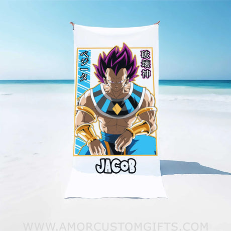 Towels Dragon Ball Vegeta Hakaishin Personalized Towel Kids Beach Towel, Boy Beach Towels, Name Berserk Guts Bath Towels