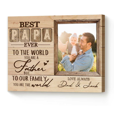 Personalized Best Papa Ever Wall Art, Father’s Day Gifts