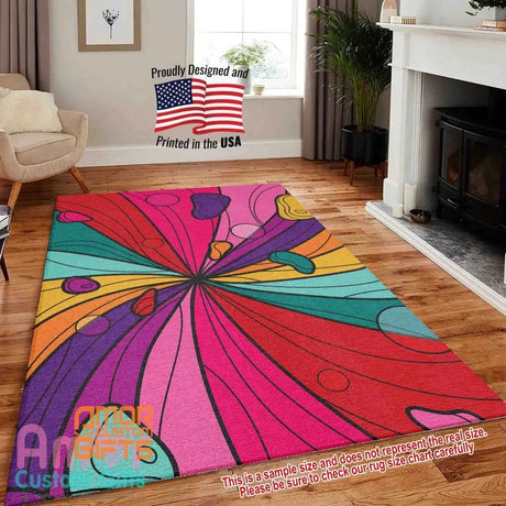 Mats & Rugs Flat Hand Drawn Vivid Color Groovy Rugs | Flat Hand Drawn Vivid Color Groovy Home Carpet, Mat, Home Decor
