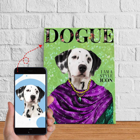 Posters, Prints, & Visual Artwork Floral Dogue Personalized Pet Poster Canvas Print | Personalized Dog Cat Prints | Magazine Covers | Custom Pet Portrait from Photo | Personalized Gifts for Dog Mom or Dad, Pet Memorial Gift