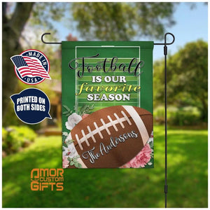 Yard Signs & Flags Football Favorite Season Flag, SPECIAL 2 SIDE PRINTINGS, Football Favorite Season Flag, Family Yard Art, Custom Your Family's Name Flag
