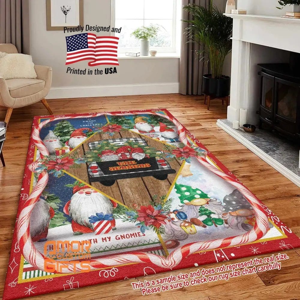 Mats & Rugs Gnome Christmas Rugs | Gnome Christmas Area Rug | Christmas Home Carpet, Mat, Home Decor