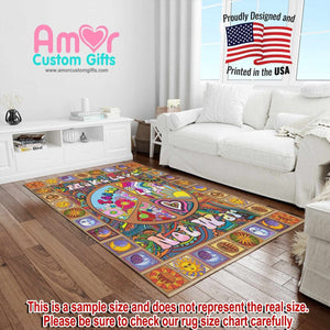 Mats & Rugs Hippie Rugs | Hippie Colorful Area Rug | Hippie Home Carpet, Mat, Home Decor