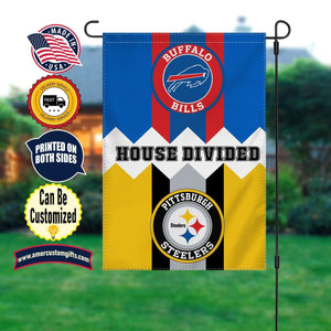 Yard Flag House Divided Garden House Flag , 2 Sides Print, Sport Teams , University Spirit Garden or House Flag, Custom Football Baseball Basketball