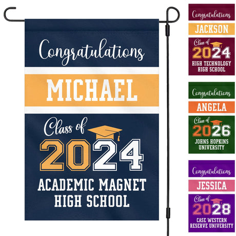 USA MADE Double Side Print Personalized Garden Flag Personalized Graduation Senior Class of 2024 Garden Flag