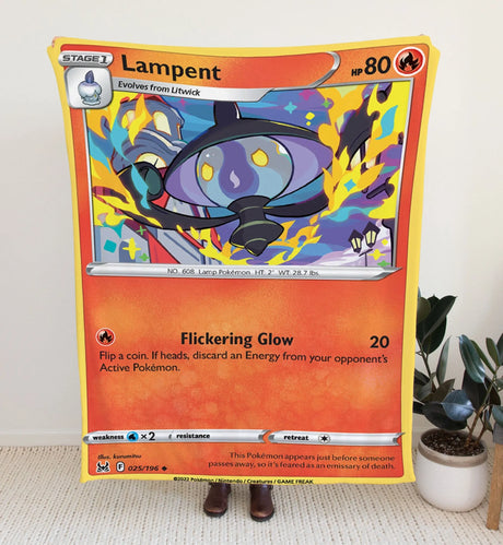 Lampent Sword & Shield Series Blanket | Custom Pk Trading Card Personalize Anime Fan Gift