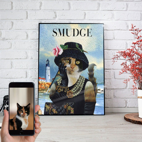 Posters, Prints, & Visual Artwork Luxury Cat Painting Personalized Pet Poster Canvas Print | Personalized Dog Cat Prints | Magazine Covers | Custom Pet Portrait from Photo | Personalized Gifts for Cat Mom or Dad, Pet Memorial Gift