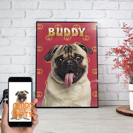 Posters, Prints, & Visual Artwork Luxury Dog Painting Personalized Pet Poster Canvas Print | Personalized Dog Cat Prints | Magazine Covers | Custom Pet Portrait from Photo | Personalized Gifts for Dog Mom or Dad, Pet Memorial Gift