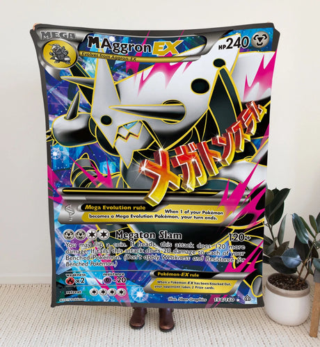 M Aggron Ex Xy Series Blanket | Custom Pk Trading Card Personalize Anime Fan Gift