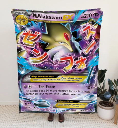 M Alakazam Ex Xy Series Blanket | Custom Pk Trading Card Personalize Anime Fan Gift