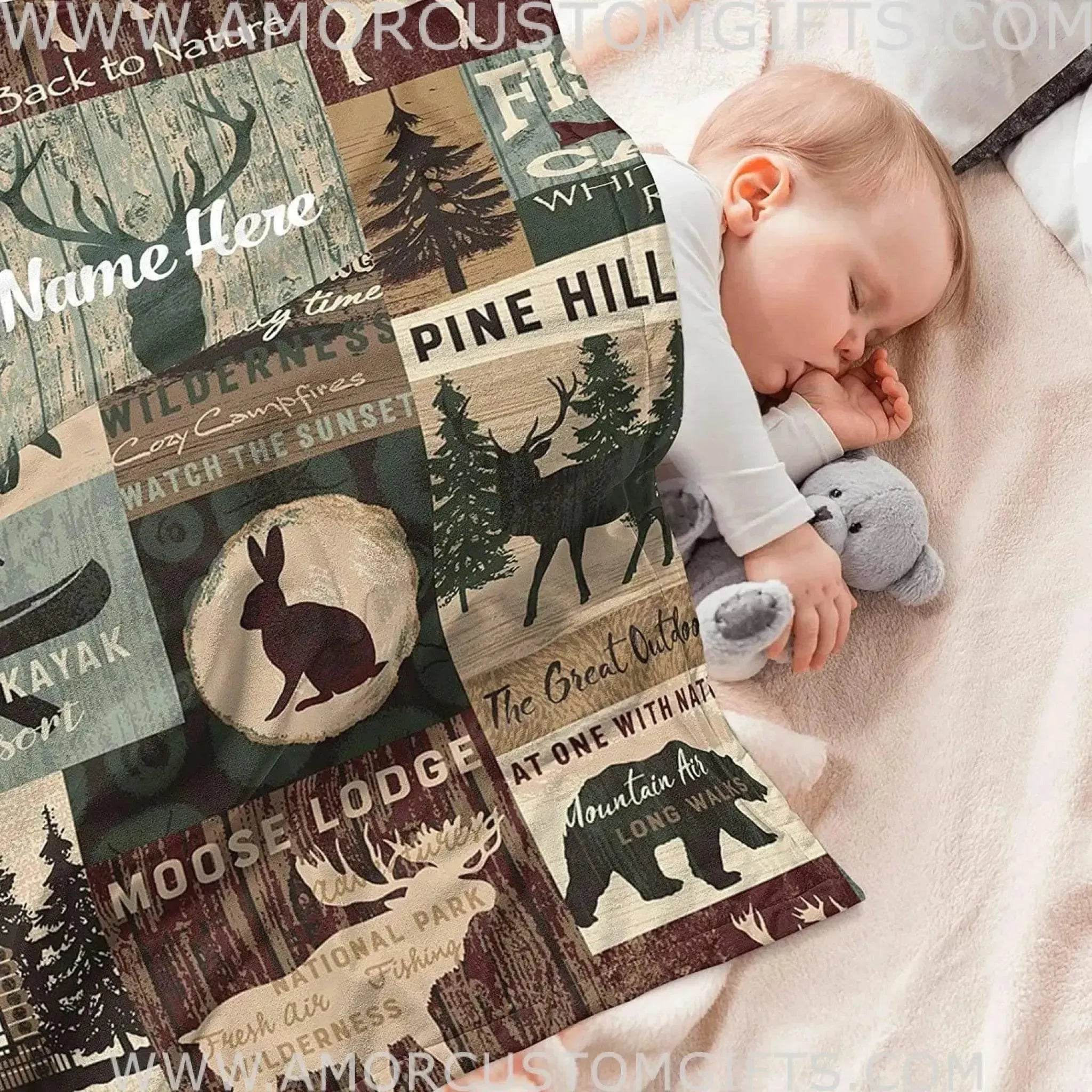 Personalized camo baby blankets sale