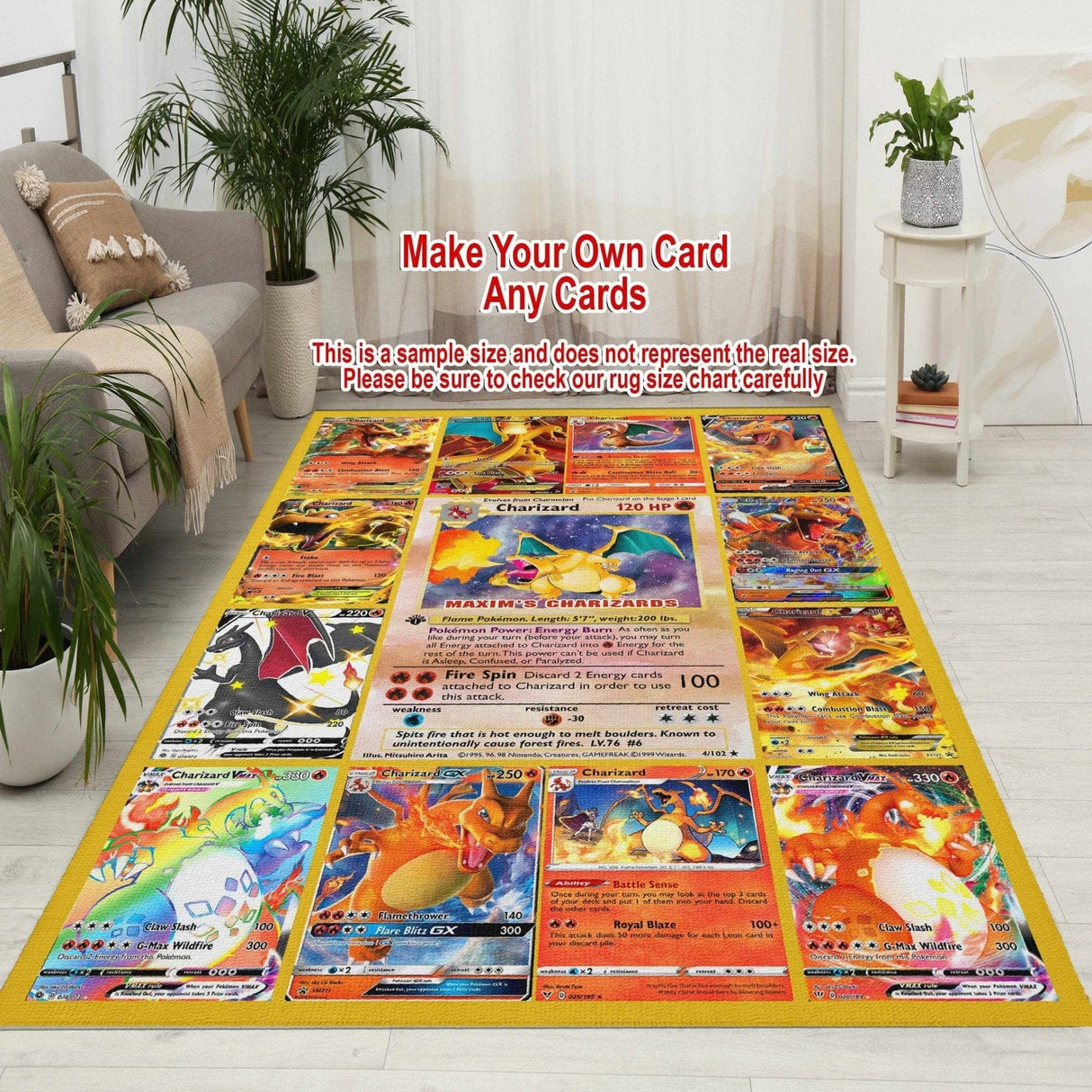 Mats & Rugs Made Your Own Poke-mon Card Area Rug, Doormat, Floormat, Bathmat | Customized Anime Manga Carpet