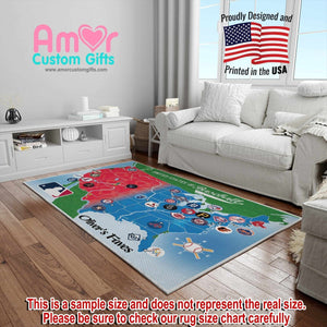 Mats & Rugs MLB USA Map Rugs | MLB USA Puzzle World Map Area Rug | Puzzle USA Map Home Carpet, Mat, Home Decor