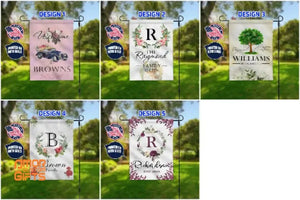 Yard Signs & Flags Monogram Garden Flag, SPECIAL 2 SIDE PRINTINGS, Welcome House Flag, Flowers Nature Yard Art