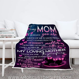 Blanket Mother's Day Gift For Mom, To My Mom Personalized Blanket From Daughter, Customized Gift For Mom, Fleece Blanket for her