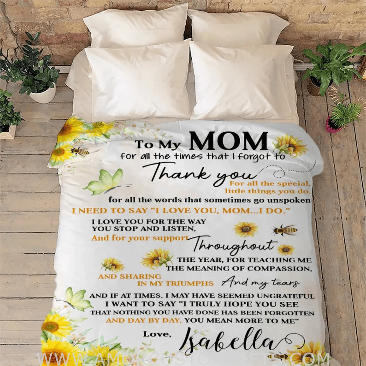 Blanket Mother's Day Gift To My Mom I Love You Customized Blanket, Gift For Mama, Custom Gift For Birthday Personalized Gift For Mom
