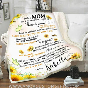 Blanket Mother's Day Gift To My Mom I Love You Customized Blanket, Gift For Mama Fleece Blanket
