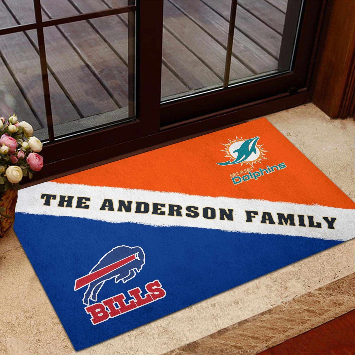 Door Mat NFL House Divided Arizona Cardinals Doormat | Personalized House Divided Welcome Home Doormats