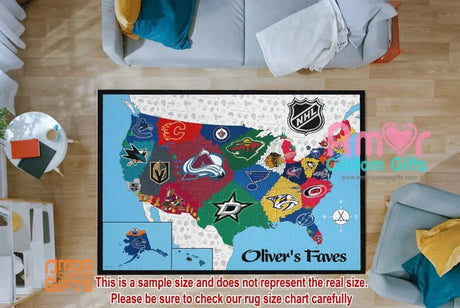 Mats & Rugs NHL USA Map Rugs | NHL USA Map Area Rug | USA Map Home Carpet, Mat, Home Decor