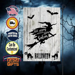 Yard Signs & Flags Not Every Witch Lives In Salem Garden House Flag, SPECIAL 2 SIDE PRINTINGS, Custom Halloween Garden House Flag