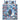 Personalized Painterly Blue Christmas Grove comforter set with custom family name and 2 matching pillowcases, flat lay