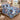 Painterly Blue Christmas Grove quilt bedding set with 2 matching pillowcases in a cozy holiday bedroom