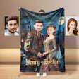Blankets Personalized Aragorn And Arwen LOTR Couple Blanket | Custom Face & Name Couple Blanket