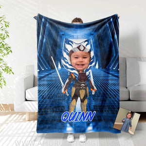 Blankets Personalized Ashoka 1 Boy Blanket | Custom Face & Name Blanket For Boys