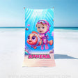 Towels Personalized Baby Girl Riding Nemo Fish Photo Beach Towel | Customized Nemo Fish Theme Beach Towel