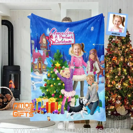 Blankets Personalized Barbie A Perfect Christmas Blanket | Custom Face & Name  Barbie Girl Blanket
