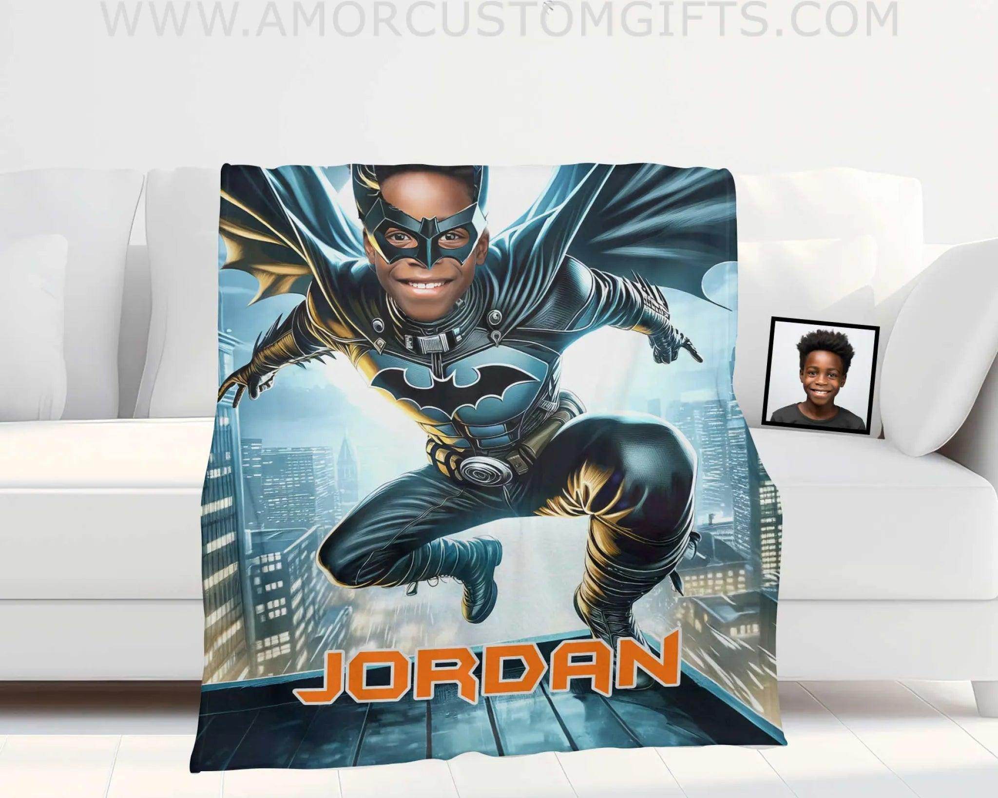 Custom portrait blanket superhero sale