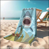 Towels Personalized Beach Towel | Blue Shark Beach Towel, Summer Pool Towel