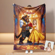 Blankets Personalized Belle 4 Photo Blanket | Custom Name & Face Girl Princess Blanket
