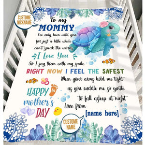 Blanket Personalized Blanket Blanket for new Mom, Personalized to My Mommy Fleece Blanket, First, Happy 1st First Time Mom Gift