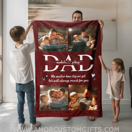 Personalized Dad Blanket | Custom Photo & Name Father’s Day Blankets