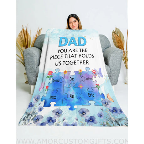 Personalized Daddy You Are The Piece Blanket | Custom Name Father’s Day Blankets