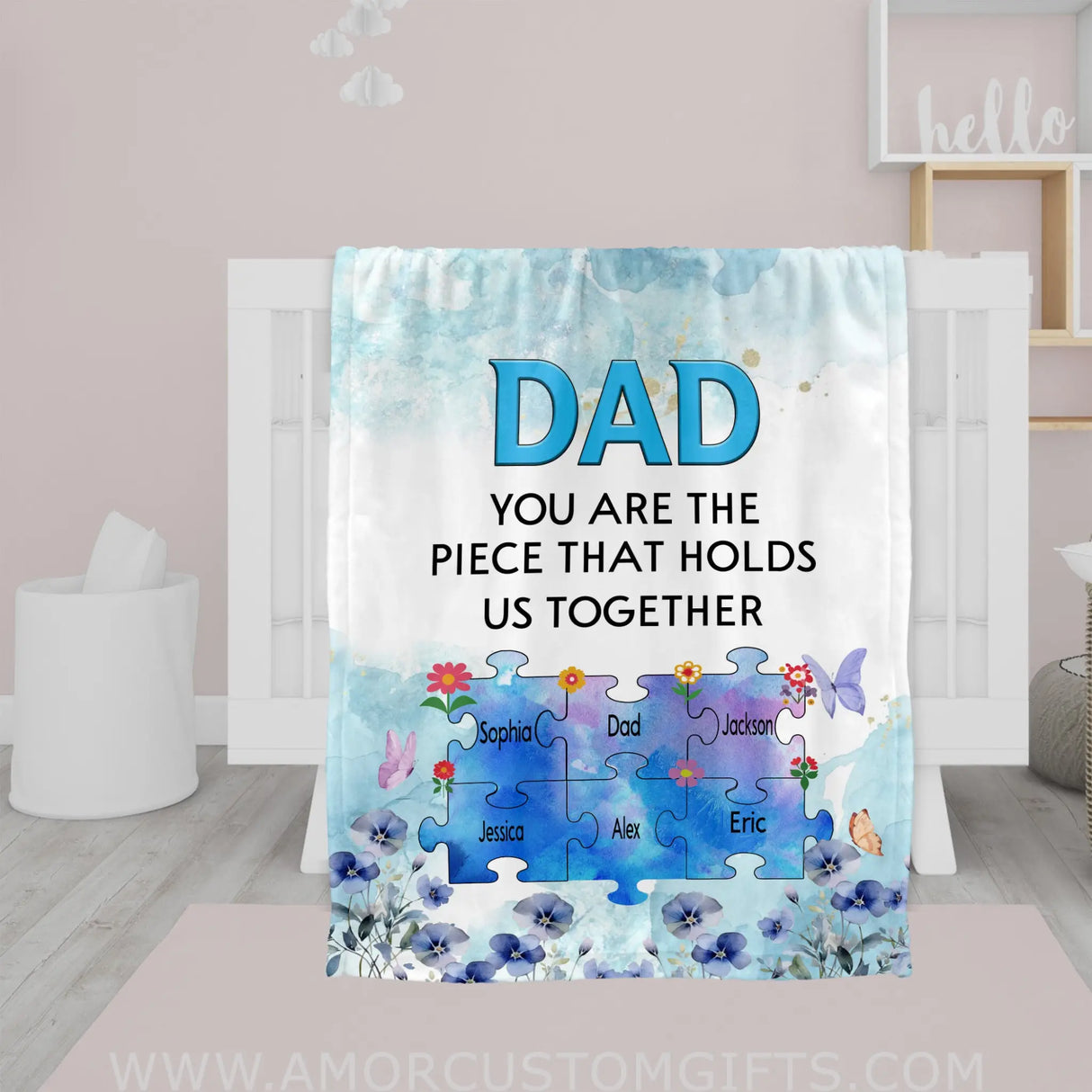 Personalized Daddy You Are The Piece Blanket | Custom Name Father’s Day Blankets
