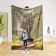 Blankets Personalized Dino Forest Running Away Blanket | Custom Dino Boy Blanket,  Customized Blanket
