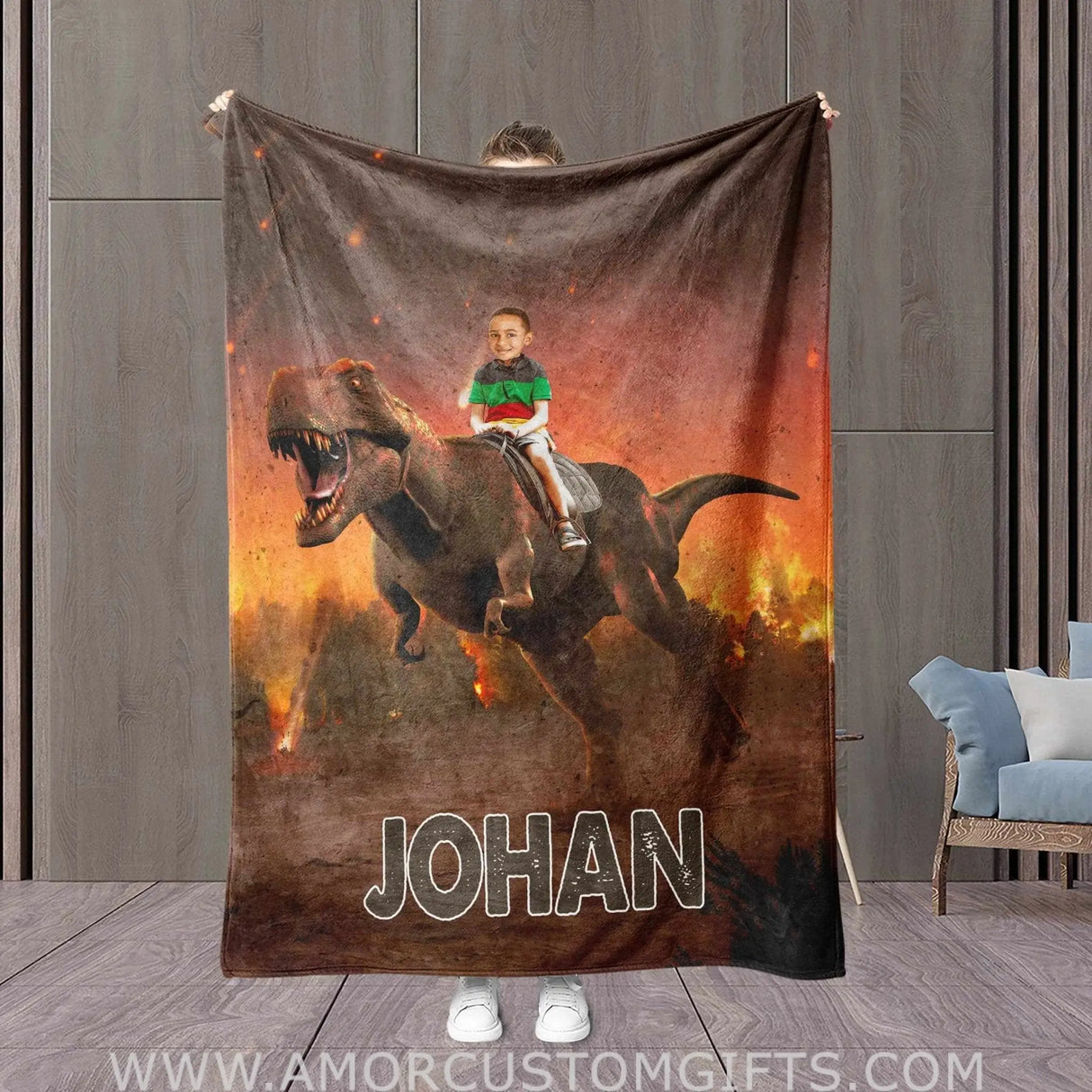 Blankets Personalized Dino Riding Blanket | Custom Dino Boy Blanket,  Customized Blanket