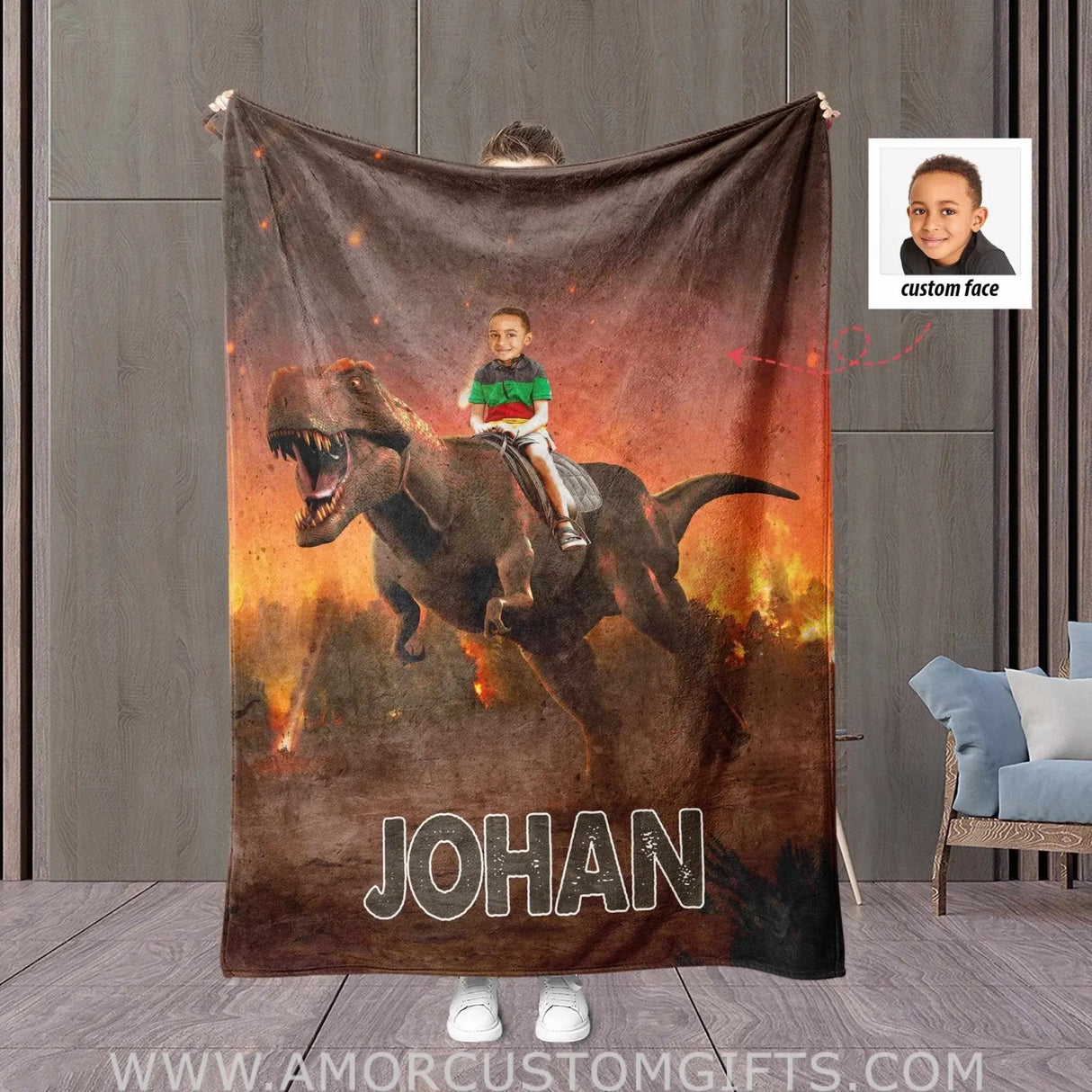Blankets Personalized Dino Riding Blanket | Custom Dino Boy Blanket,  Customized Blanket
