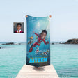 Towels Personalized Dog Patrol Puppies Adventure Summer Scuba Diving Boy Photo Beach Towel |Customized Name & Face Boy Towel