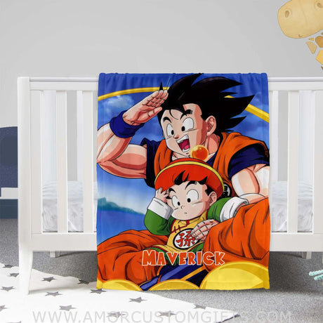Blankets Personalized Dragon Ball Gohan Goku Baby Name Blanket