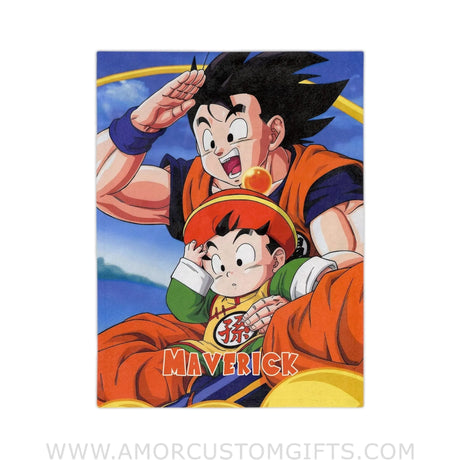 Blankets Personalized Dragon Ball Gohan Goku Baby Name Blanket