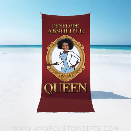 Personalized Face & Name Mother’s Day Absolute Queen Beach Towel Towels