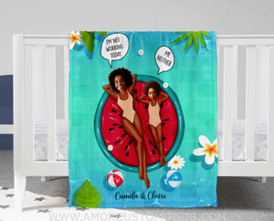 Personalized Face & Name Mother’s Day I‘m Not Working Today Summer Blanket Blankets