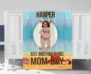 Personalized Face & Name Mother’s Day Manic Mom Blanket Blankets