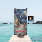 Personalized Face & Name Summer Cartoon Mouse In Galaxy Boy Beach Towel Towels